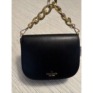 Kate Spade Madison Saddle Bag Black Saffiano Leather Purse Handle Replaced